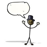 cartoon stick man with speech bubble N4