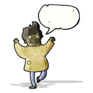 cartoon dancing man in patched clothing