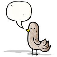 cartoon bird with speech bubble N314