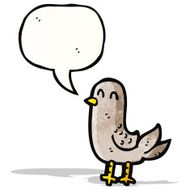 cartoon bird with speech bubble N315