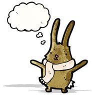 cartoon rabbit with thought bubble N106
