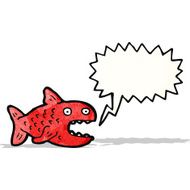 cartoon piranha with speech bubble N3