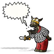 cartoon shouting medieval warrior