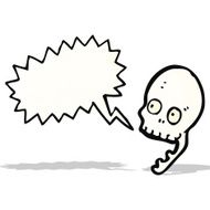 cartoon shrieking skull N2