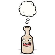 cartoon bottle with face