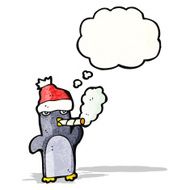 cartoon penguin smoking cigarette