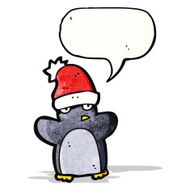 cartoon penguin wearing hat