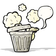 cartoon garbage can with rat