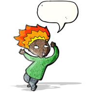 cartoon man with flaming hair N2