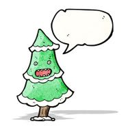 christmas tree with speech bubble cartoon N2
