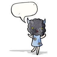 cartoon little thundercloud head creature