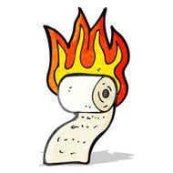 burning toilet roll cartoon