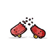 broken skateboard cartoon