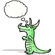 cartoon dragon with thought bubble N8