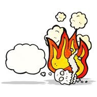 flaming skull cartoon N2