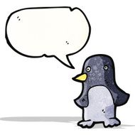 cartoon penguin with speech bubble N27