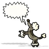cartoon barking poodle