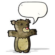 cartoon teddy bear with speech bubble N207