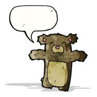cartoon teddy bear with speech bubble N208