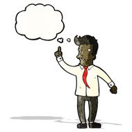 cartoon businessman with thought bubble N8