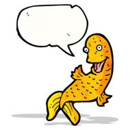 cartoon fish with speech bubble N111