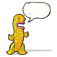 cartoon fish with speech bubble N112