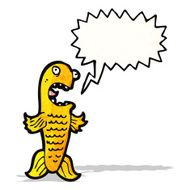 cartoon fish with speech bubble N113