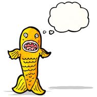 cartoon fish with thought bubble N106
