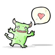little monster in love cartoon