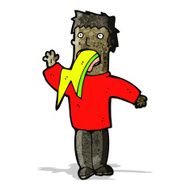 cartoon man spitting lightning