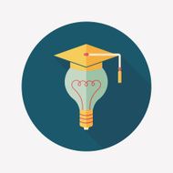 Light bulb flat icon with long shadow eps10 N25