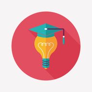 Light bulb flat icon with long shadow eps10 N26