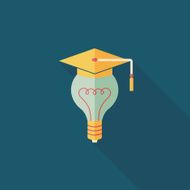 Light bulb flat icon with long shadow eps10 N27