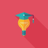 Light bulb flat icon with long shadow eps10 N28