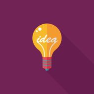 Light bulb flat icon with long shadow eps10 N30