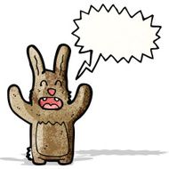 cartoon rabbit with speech bubble N116