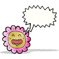 cartoon flower with speech bubble N52