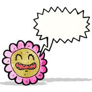 cartoon flower with speech bubble N53