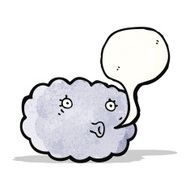 funny cartoon cloud with speech bubble N2