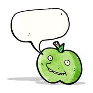 funny cartoon apple with speech bubble N2