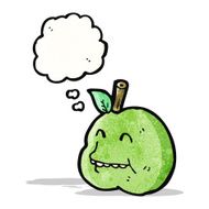 cartoon apple with thought bubble N38