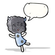 cartoon thunder cloud head girl