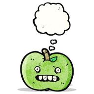 cartoon apple with thought bubble N39