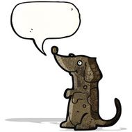 cartoon dog with speech bubble N30