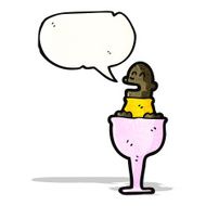 cartoon little man in wineglass