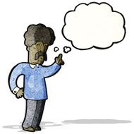 cartoon man with an idea