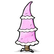 cartoon pink christmas tree N5