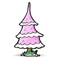 cartoon pink christmas tree N6