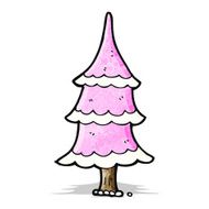 cartoon pink christmas tree N7