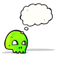 cartoon skull with thought bubble N41